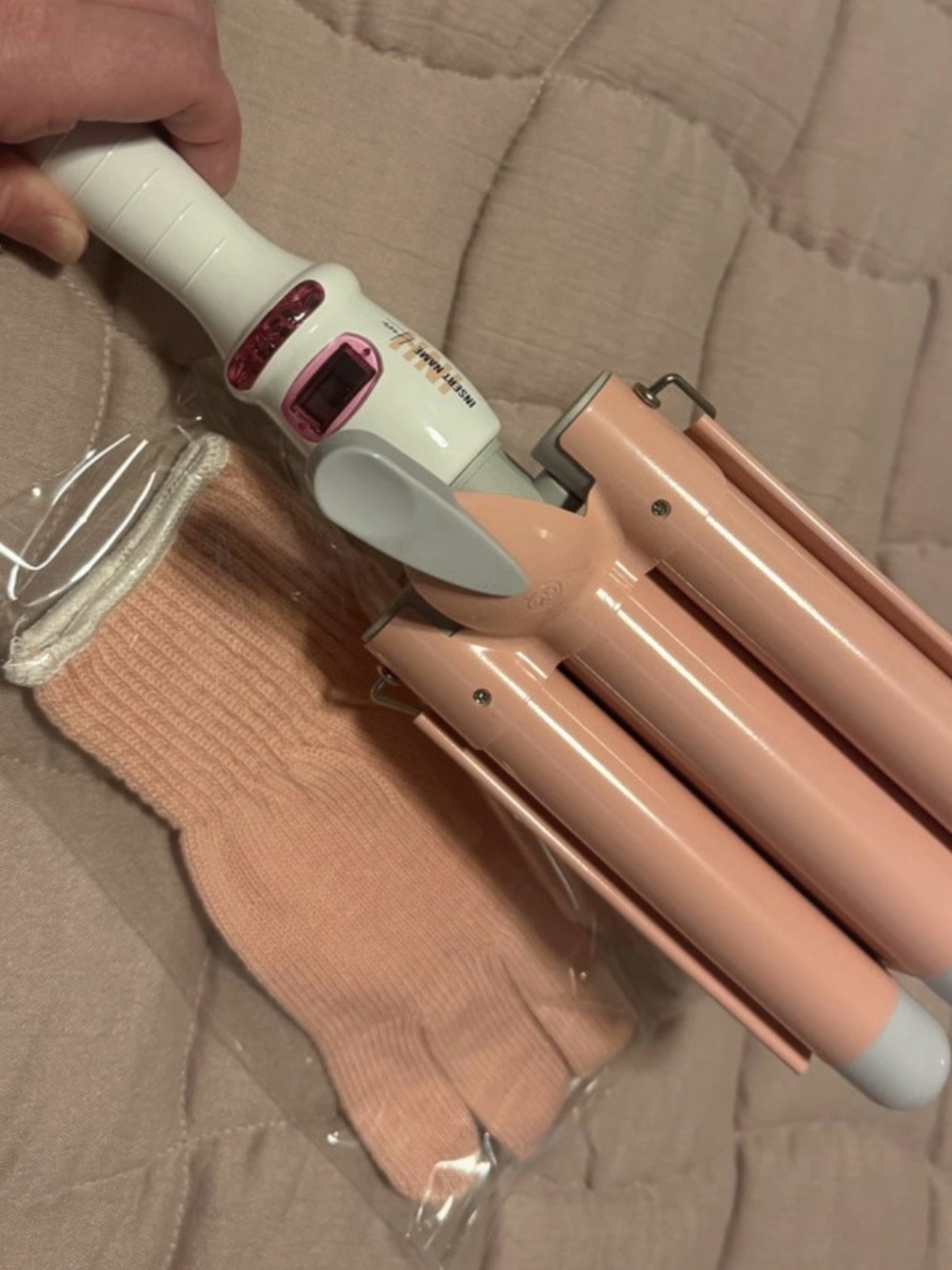 Pink Triple Barrel Hair Waver Curling Iron - Women Hair Tools